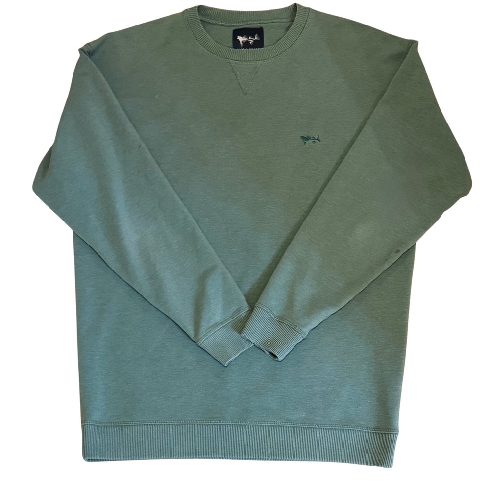 Men's Coastal Cotton Sweatshirt Small Sage Green Crewneck preppy Soft Pullover